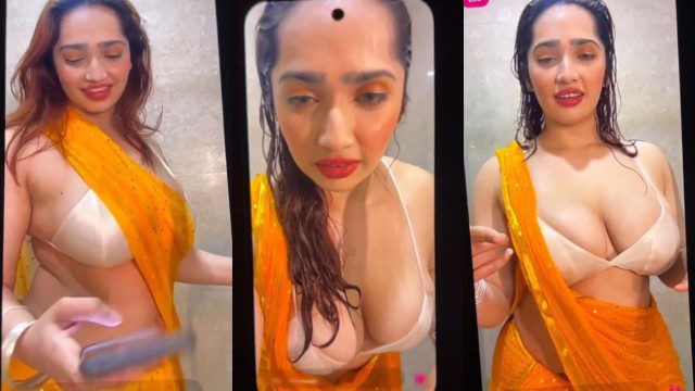 Aditi Mistry Nude Unseen Yellow Saree Shower Hot Video Part 2