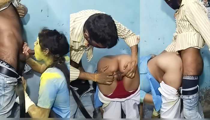 Xvideos Desi Village School Girl Playing Holi Giving Blowjob to Lover & Doggy Style Hard Fucked full videos