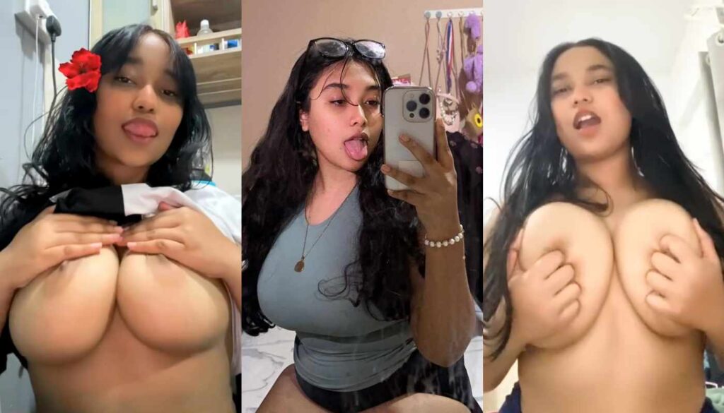 Fsiblog Sexy Indian Baddie Playing with Big Boobs